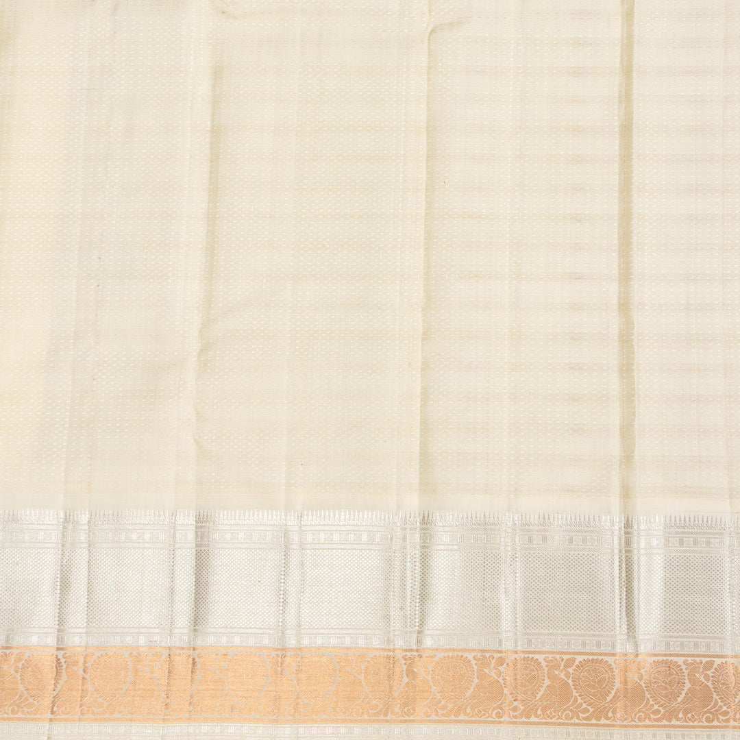 Kuberan Brown Cream Pure Kanchivaram Silk Saree