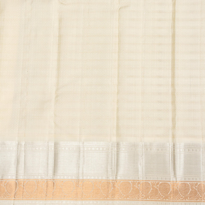 Kuberan Brown Cream Pure Kanchivaram Silk Saree