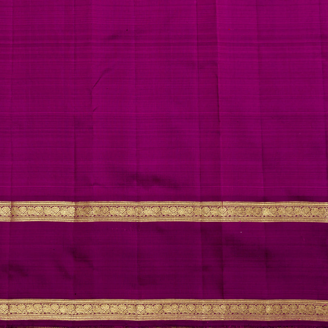 Kuberan Saffron Purple Pure Kanchivaram Silk Saree