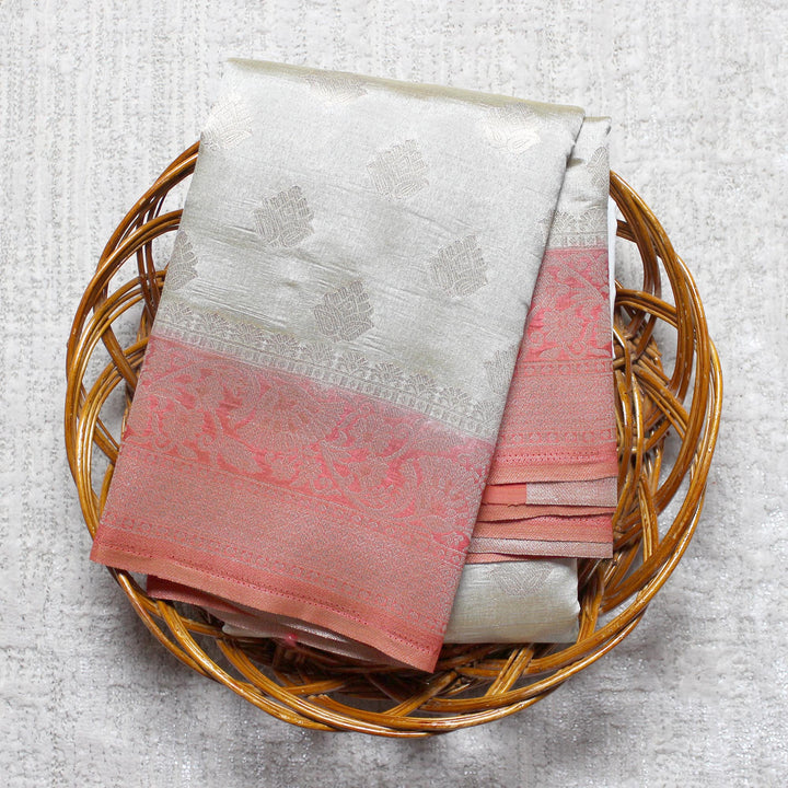 Kuberan Grey Taffeta Saree