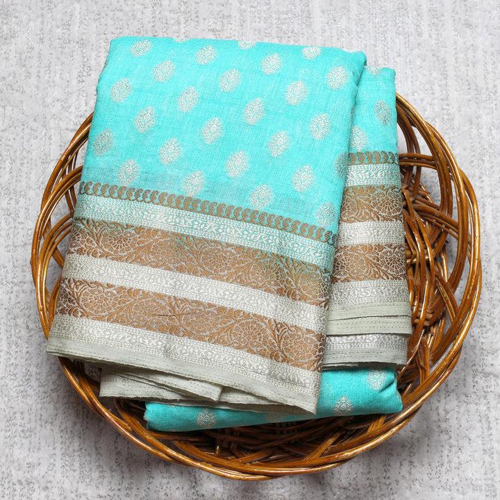 Kuberan Blue Taffeta Saree