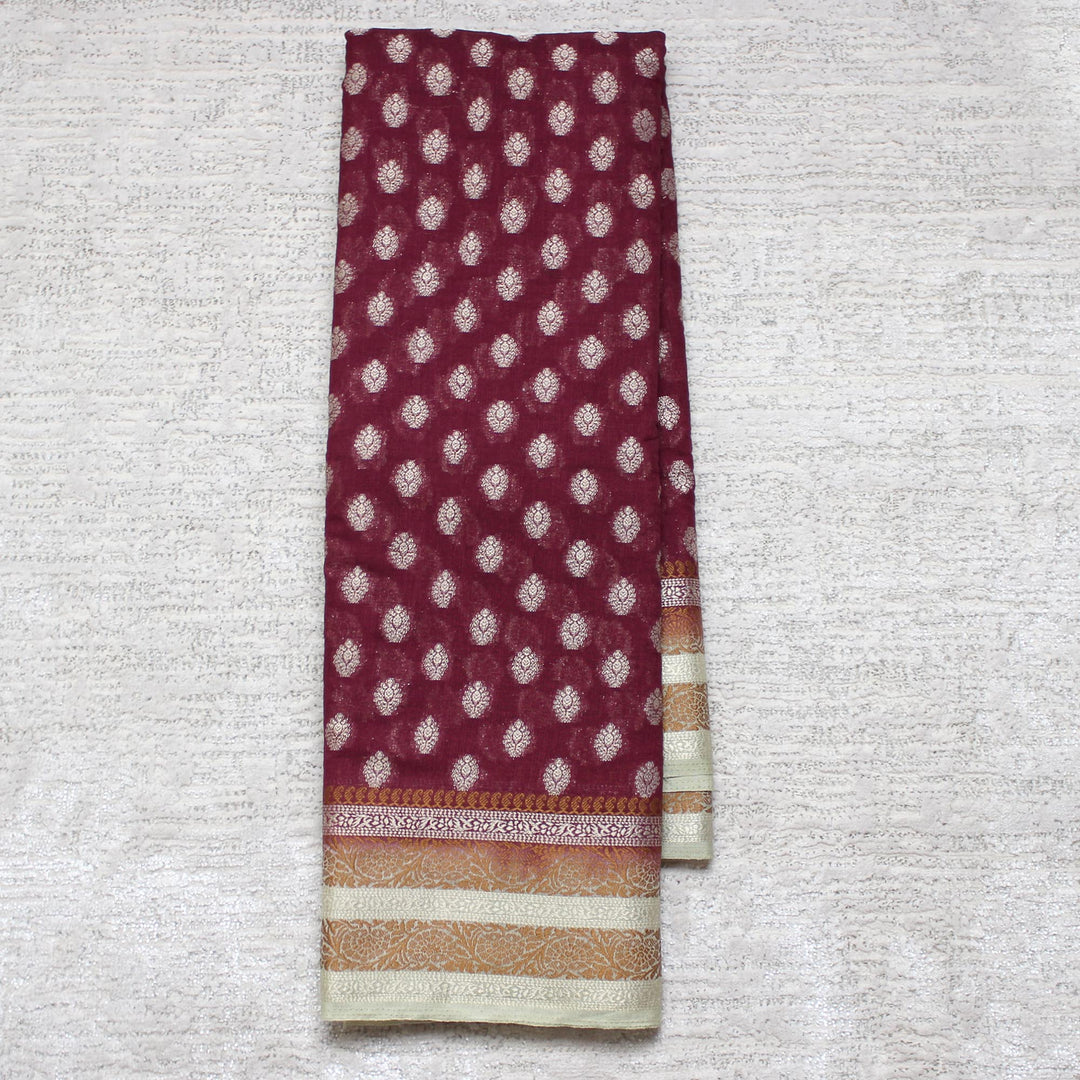 Kuberan Maroon Taffeta Saree