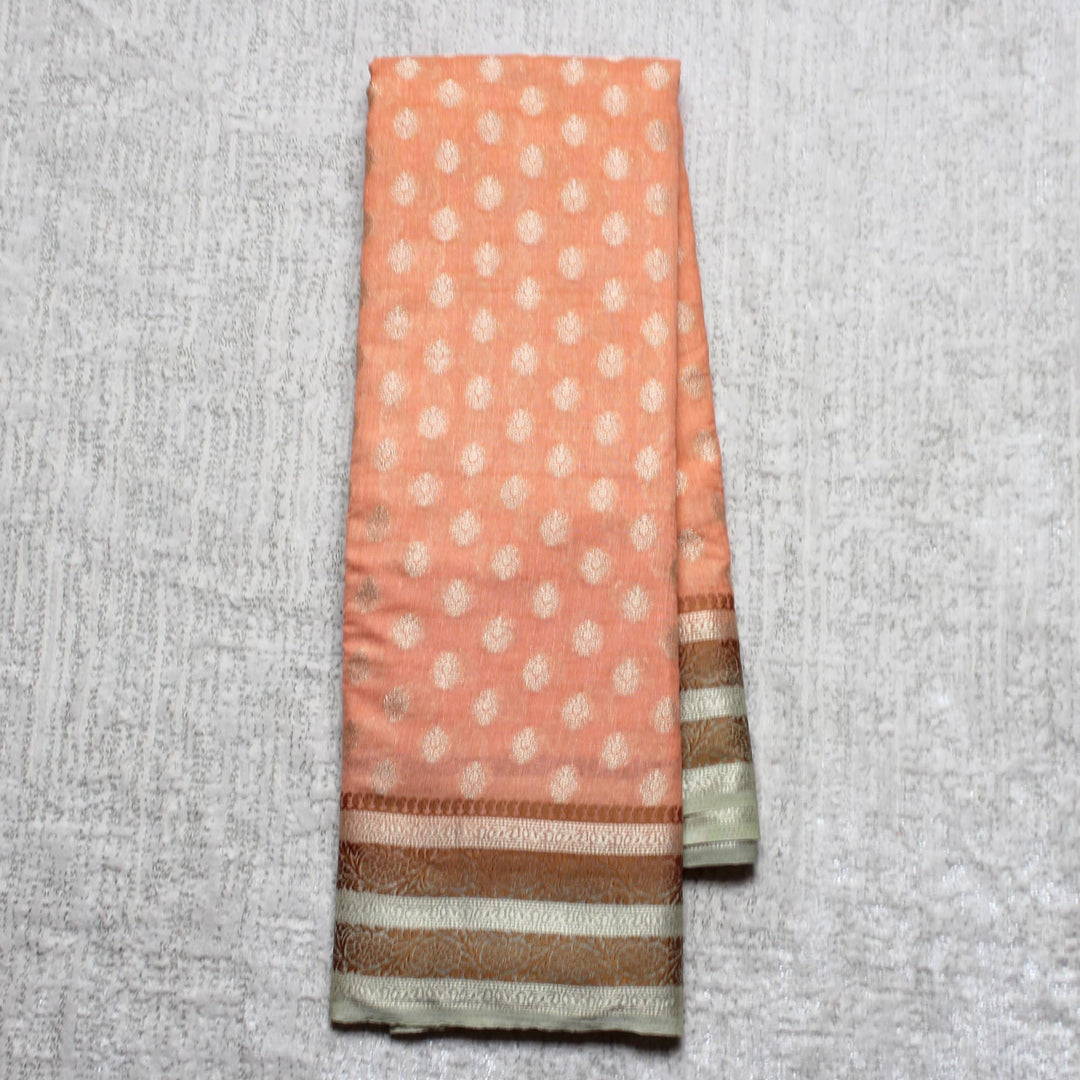 Kuberan Peach Taffeta Saree