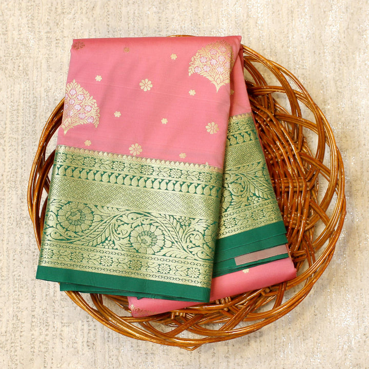 Kuberan Pink Green Semi Silk Saree