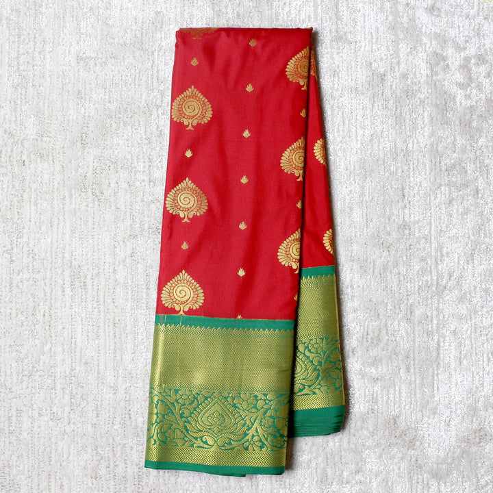 Kuberan Red Green Semi Silk Saree
