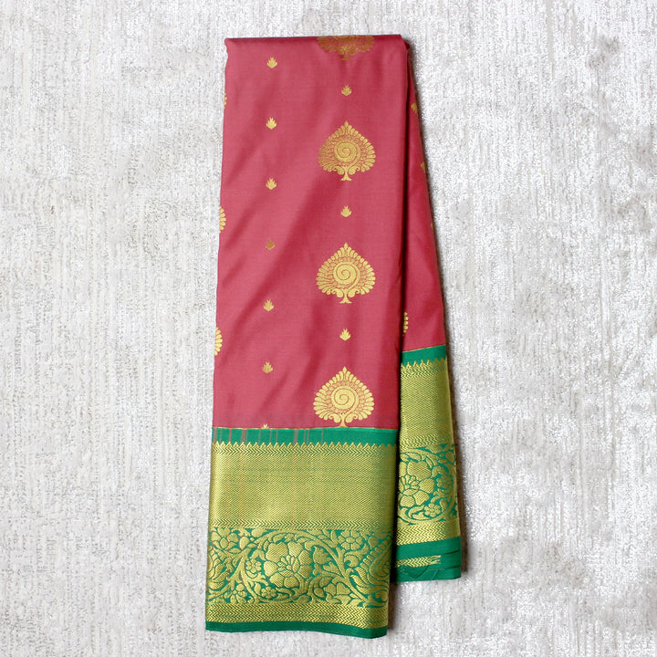 Kuberan Pink Green Semi Silk Saree