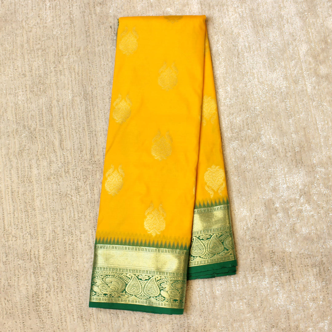 Kuberan Yellow Green Semi Silk Saree