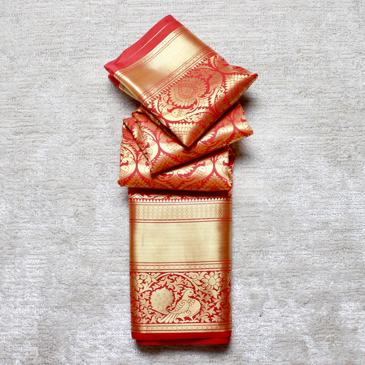 Kuberan Red Semi Silk Saree