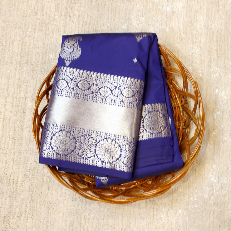 Kuberan Royal Blue Semi Silk Saree