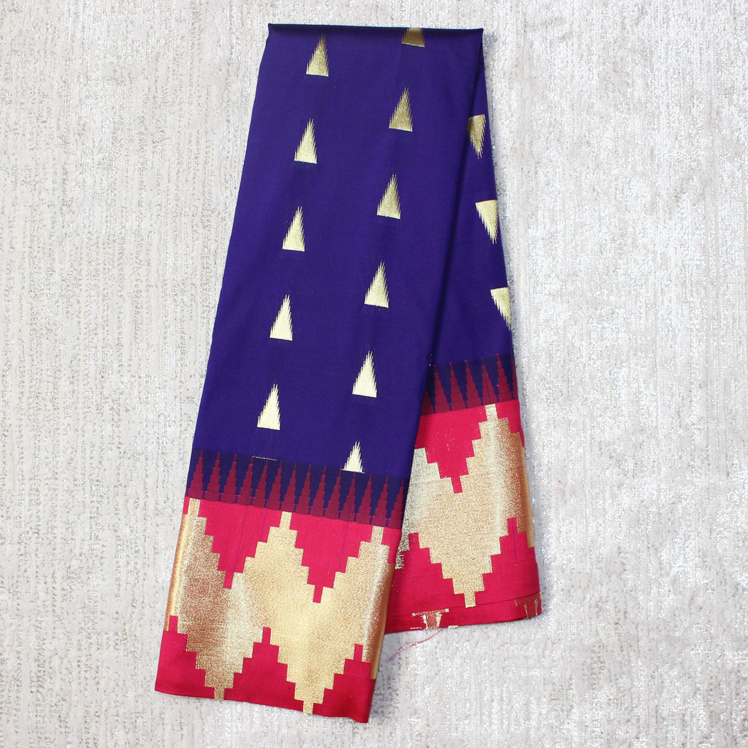 Kuberan Royal Blue Semi Silk Saree