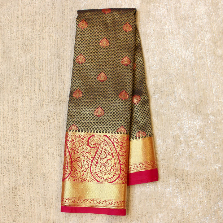 Kuberan Navy Blue Pink Semi Silk Saree