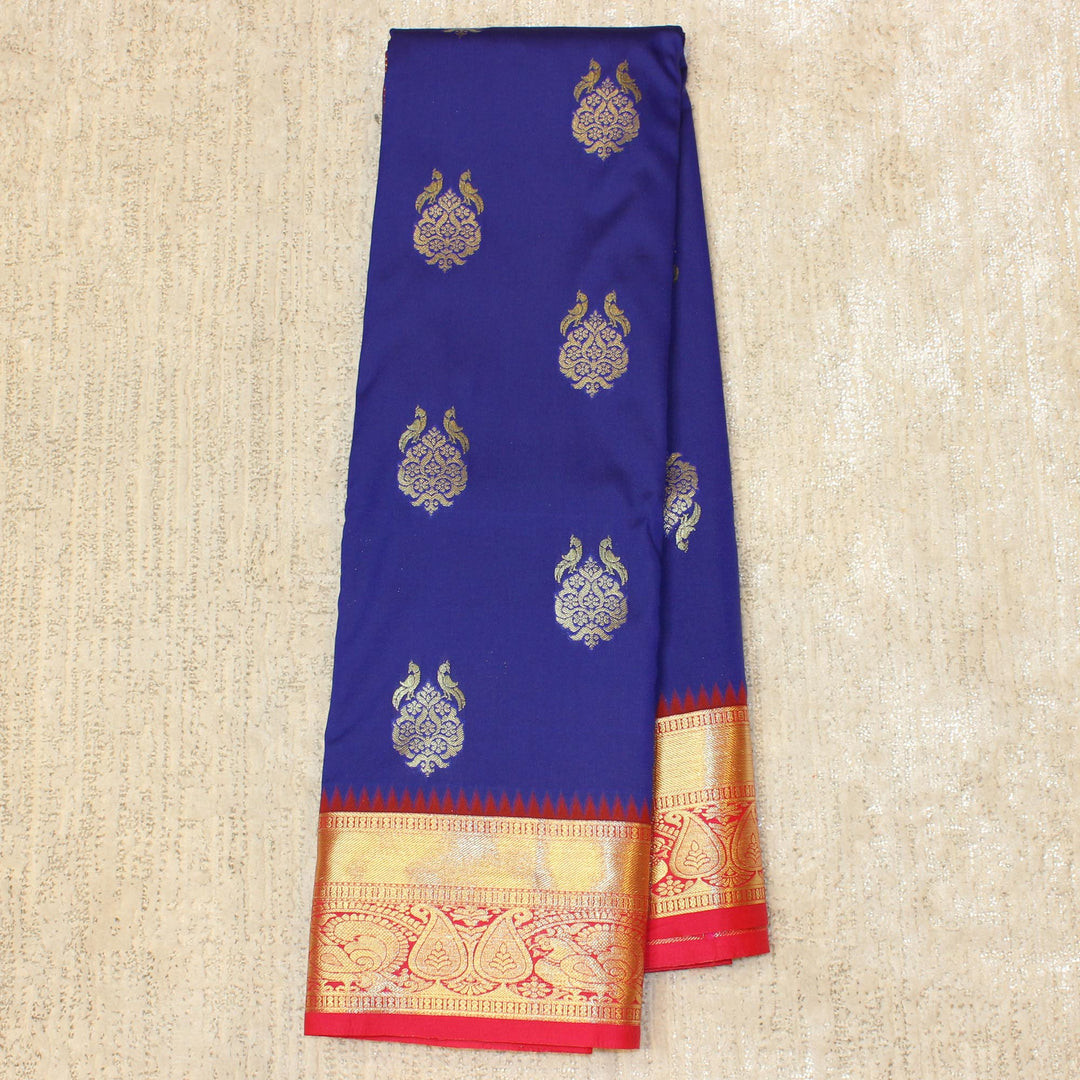 Kuberan Royal Blue Pink Semi Silk Saree