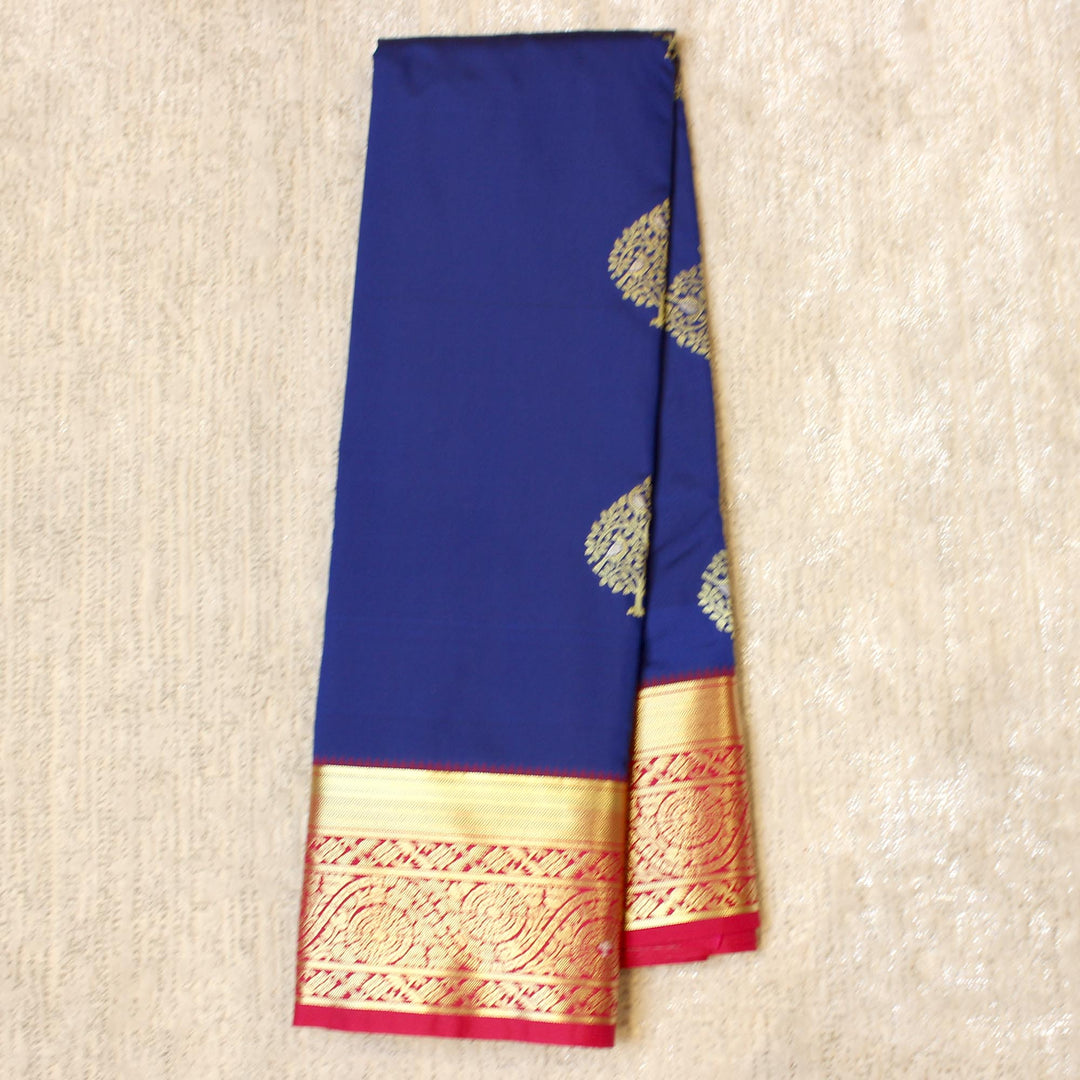 Kuberan Royal Blue Pink Semi Silk Saree