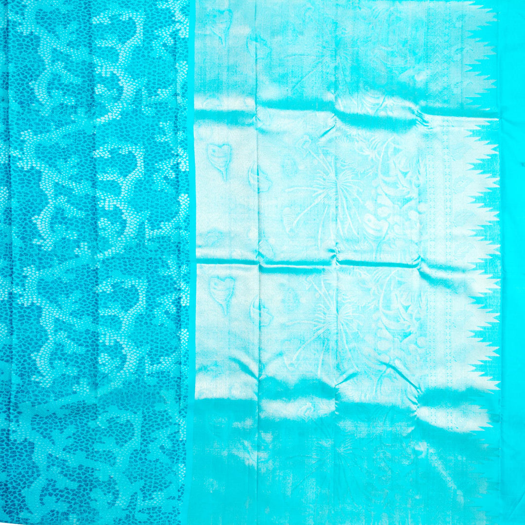 Kuberan Sky Blue Kanchivaram Silk Saree