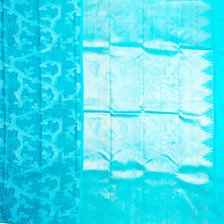 Kuberan Sky Blue Kanchivaram Silk Saree