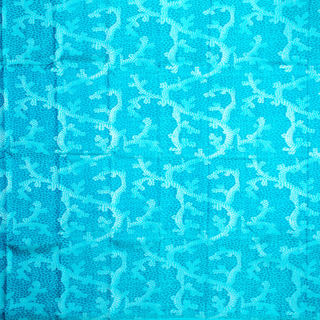 Kuberan Sky Blue Kanchivaram Silk Saree