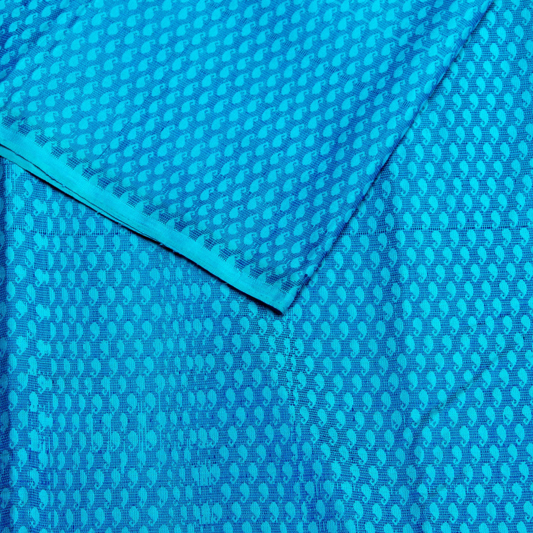 Kuberan Sky Blue Kanchivaram Silk Saree