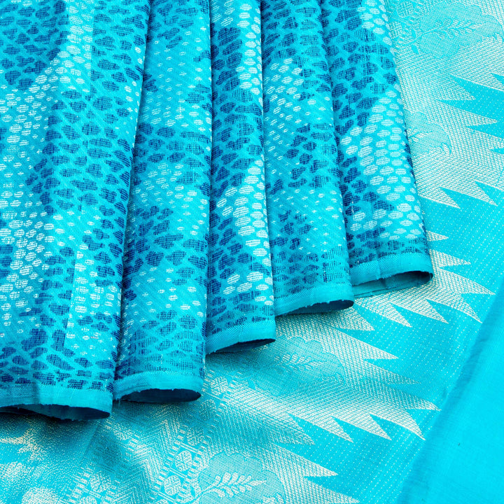 Kuberan Sky Blue Kanchivaram Silk Saree