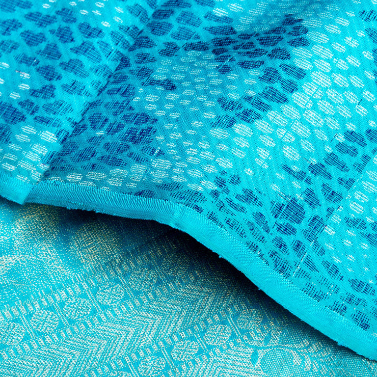 Kuberan Sky Blue Kanchivaram Silk Saree