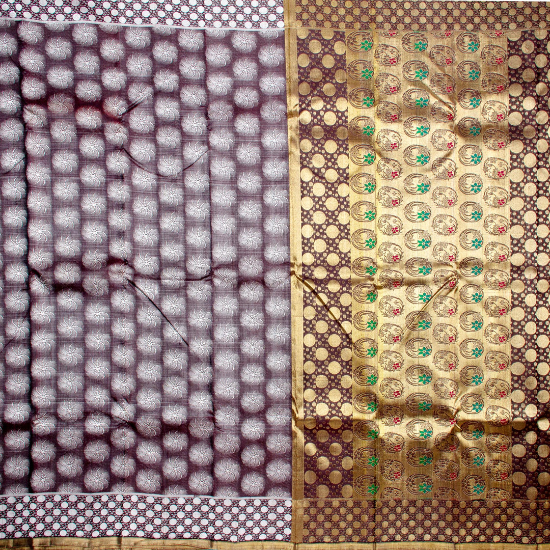 Kuberan Brown Black Kanchivaram Silk Saree