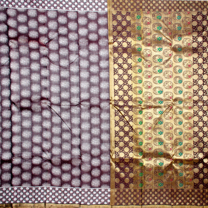 Kuberan Brown Black Kanchivaram Silk Saree