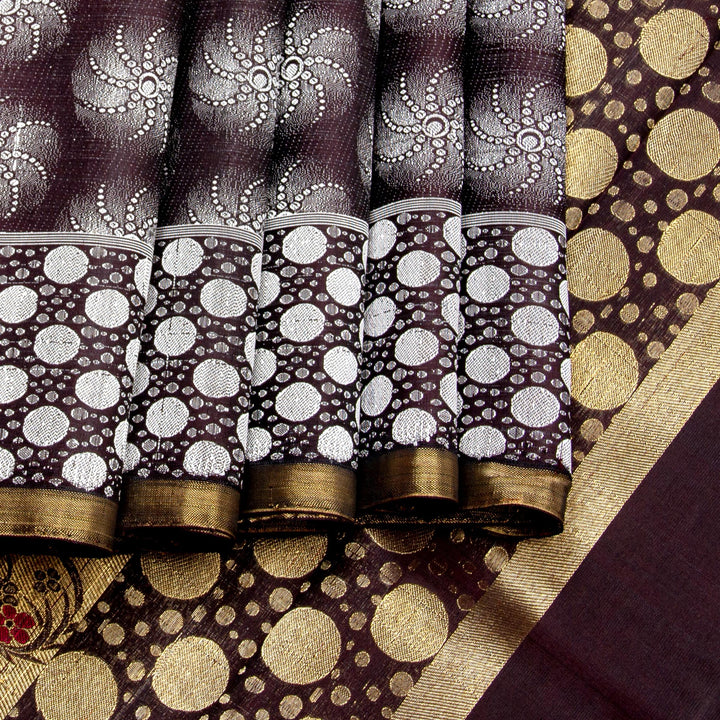 Kuberan Brown Black Kanchivaram Silk Saree