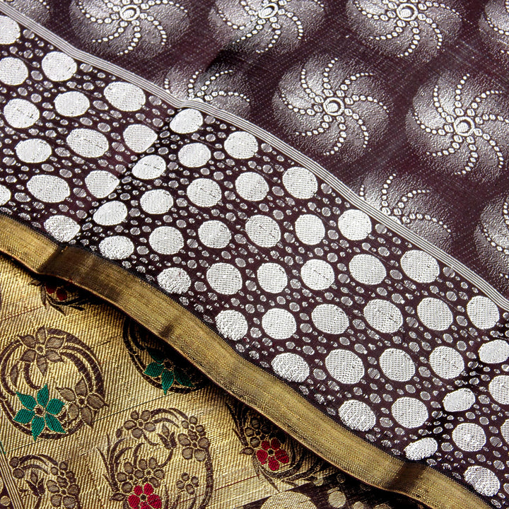 Kuberan Brown Black Kanchivaram Silk Saree