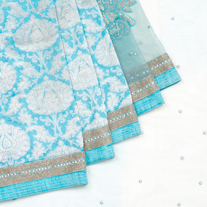 Kuberan Blue Net Banaras Silk Saree