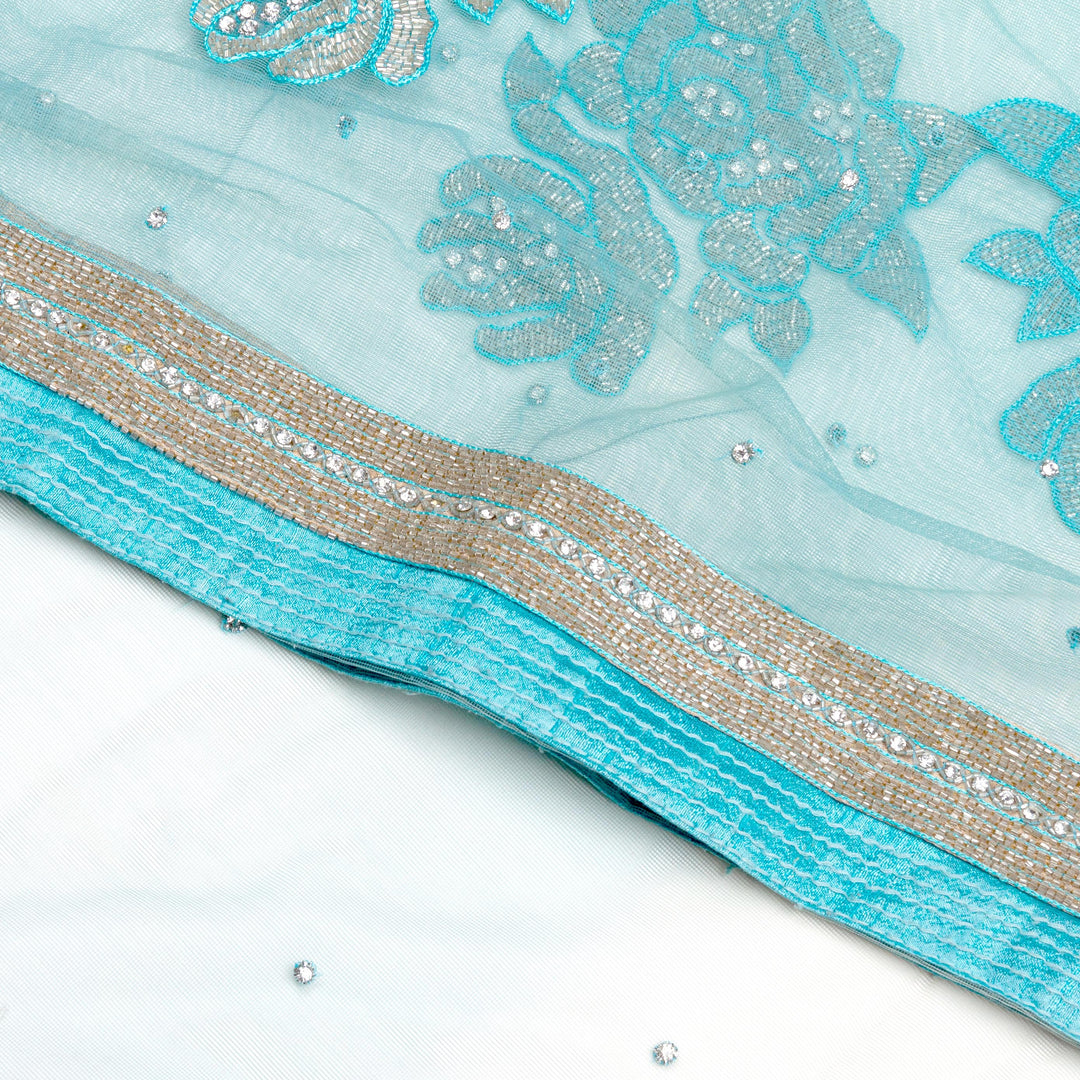 Kuberan Blue Net Banaras Silk Saree