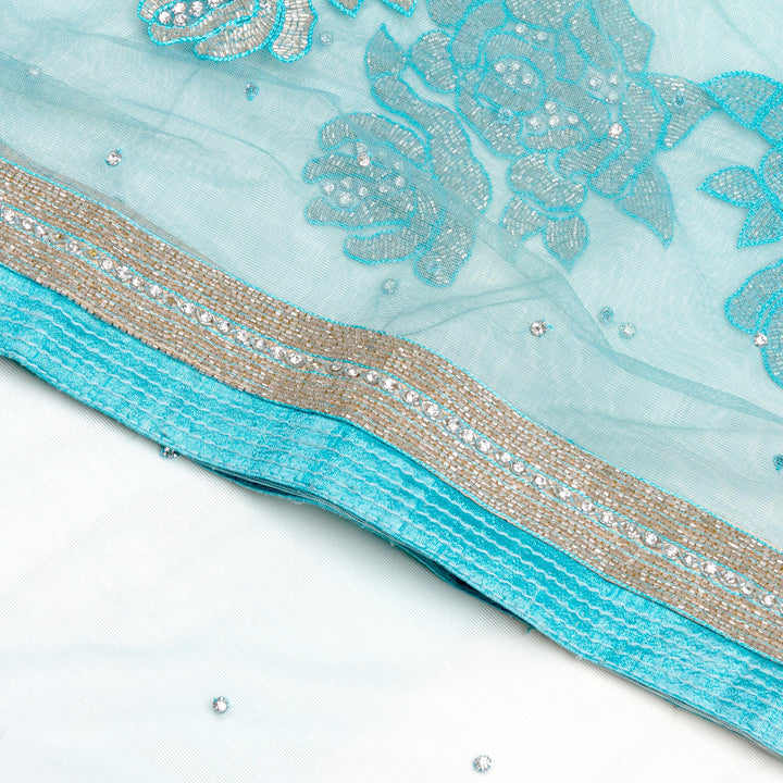 Kuberan Blue Net Banaras Silk Saree