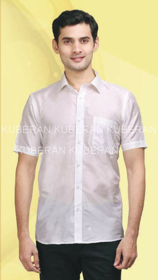 Kuberan White Raw Silks Shirt