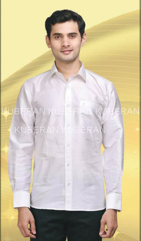 Kuberan White Raw Silks Shirt