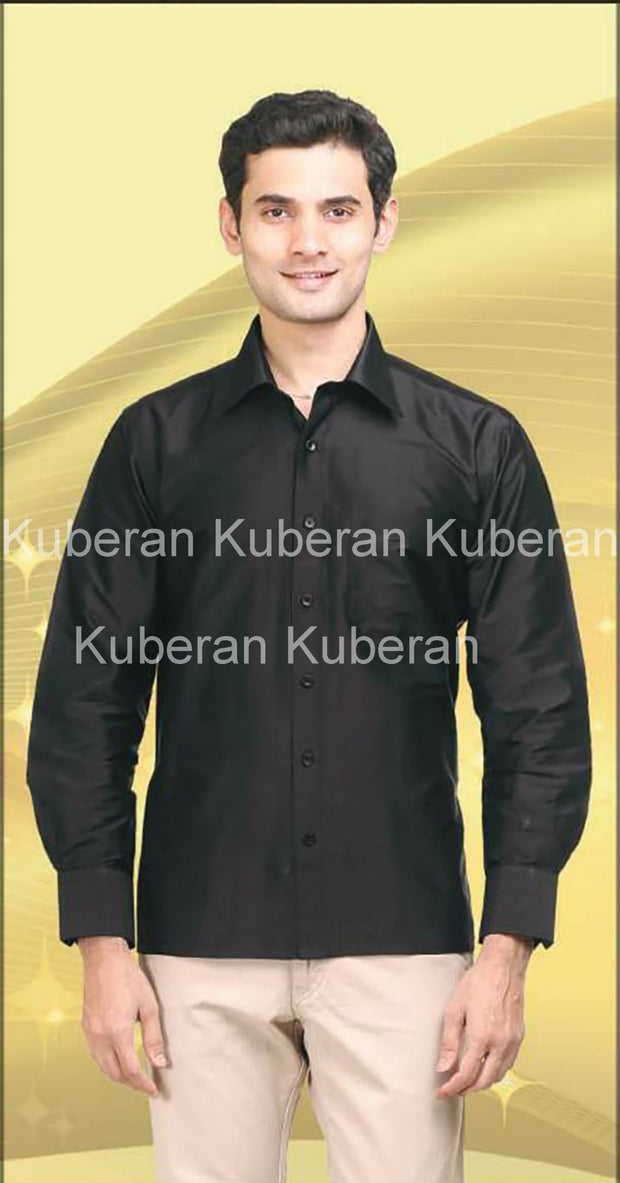 Kuberan Black Raw Silks Shirt