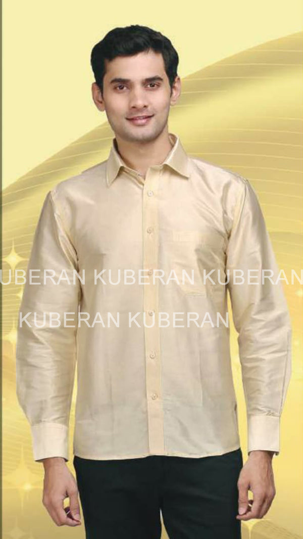 Kuberan Cream Raw Silks Shirt