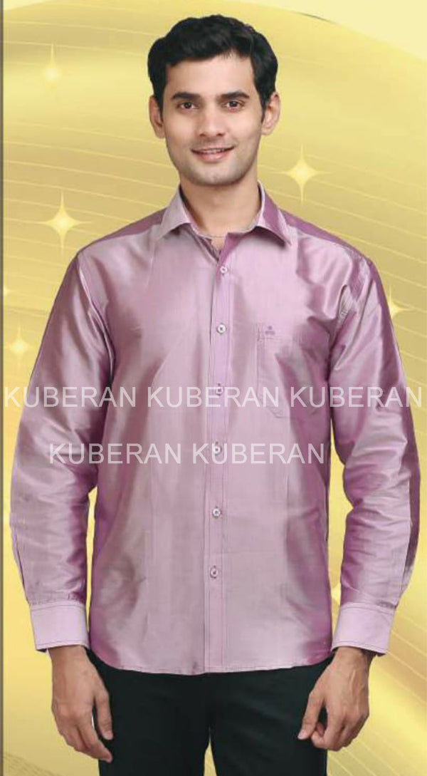 Kuberan Light Plum Raw Silks Shirt