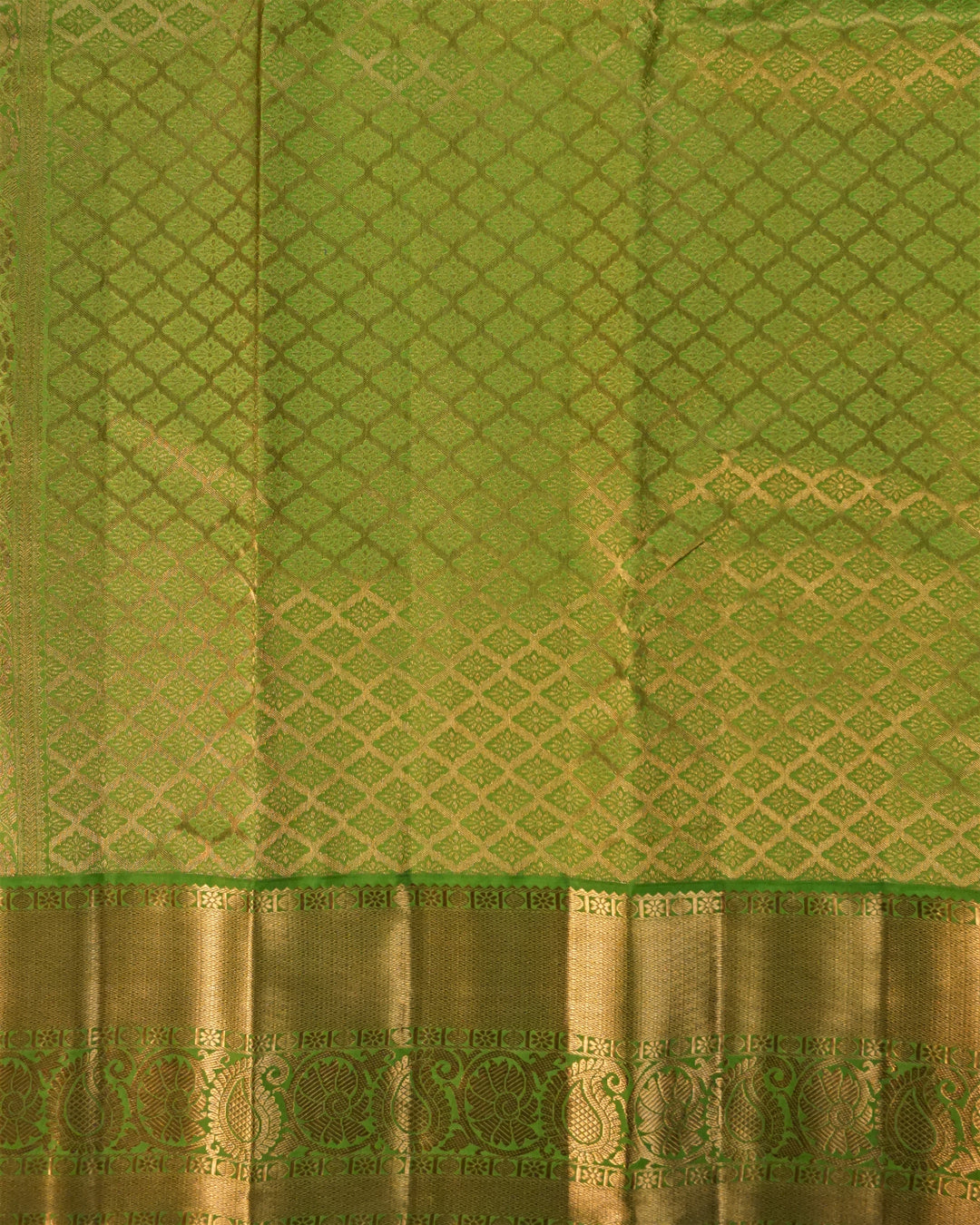 Kuberan Pink Green Pure Silk Saree