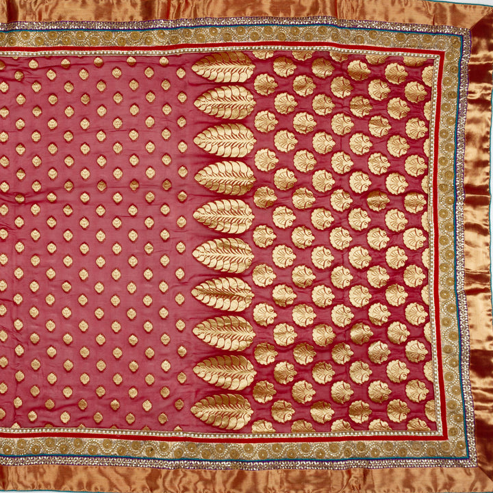 Kuberan Red Cream Fancy Designer Saree