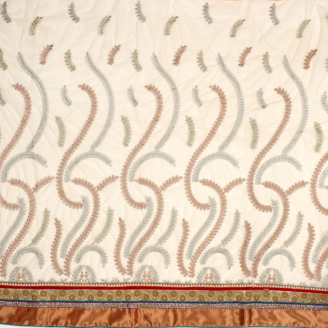 Kuberan Red Cream Fancy Designer Saree