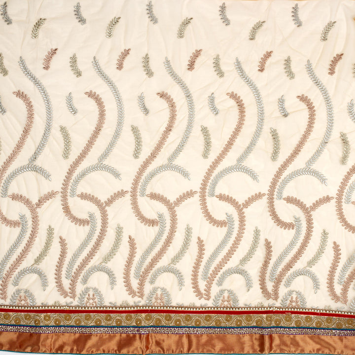 Kuberan Red Cream Fancy Designer Saree