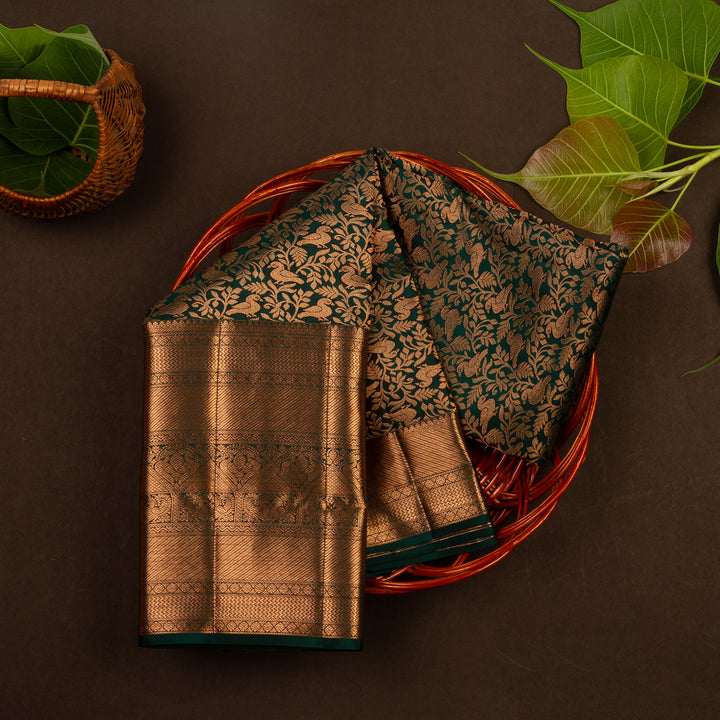 Kuberan Bottel Green Kanchivaram Silk Saree