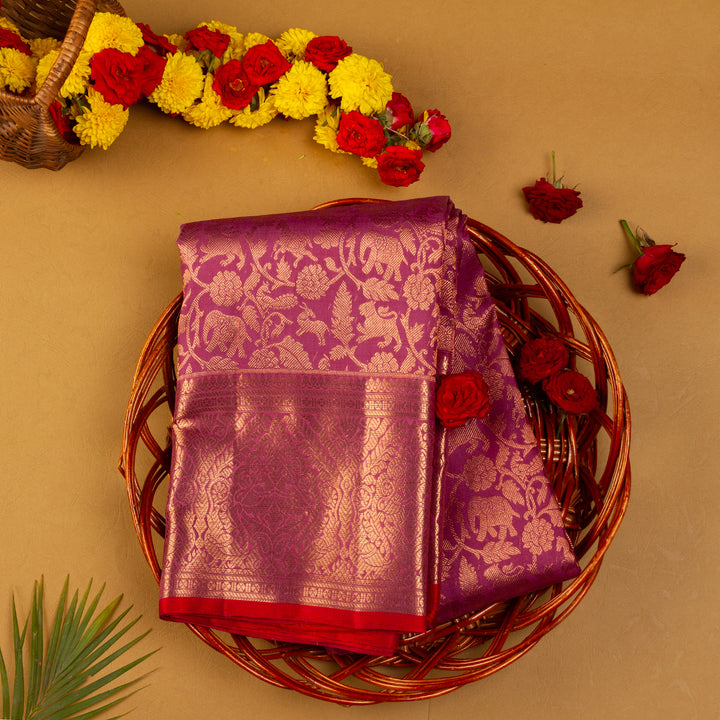 Kuberan Wine Kanchivaram Silk Saree