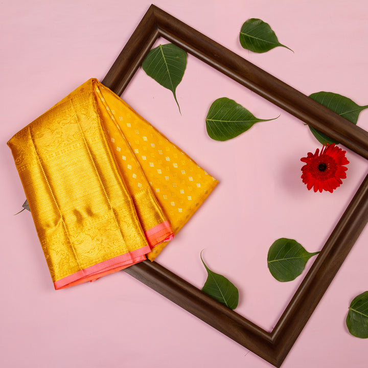 Kuberan Yellow Kanchivaram Silk Saree