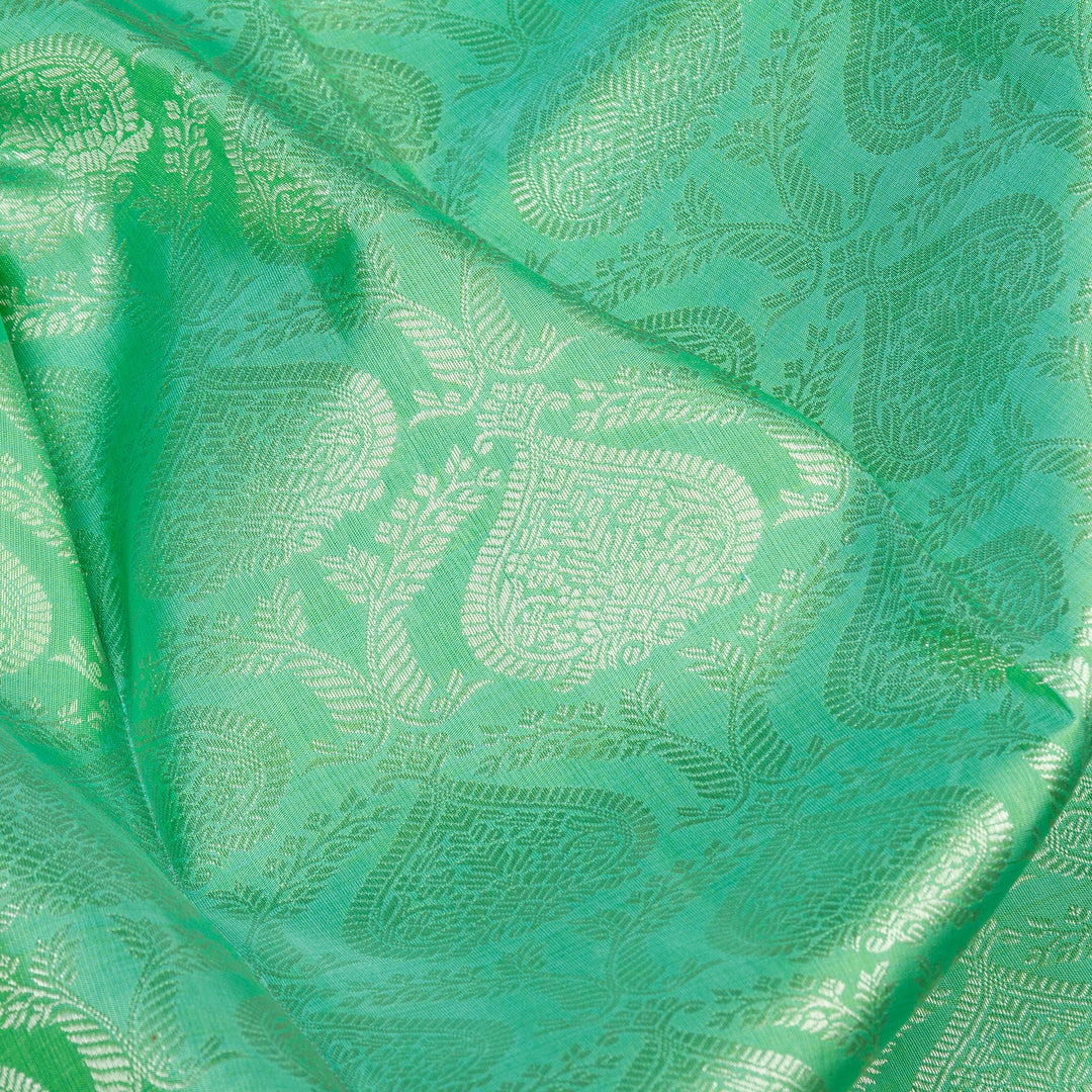 Kuberan Pista Green Kanchivaram Silk Saree