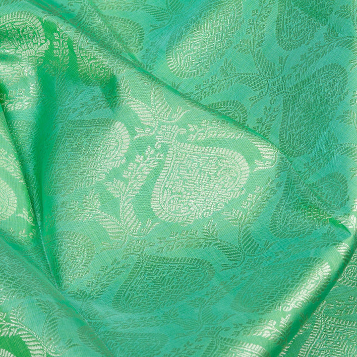 Kuberan Pista Green Kanchivaram Silk Saree