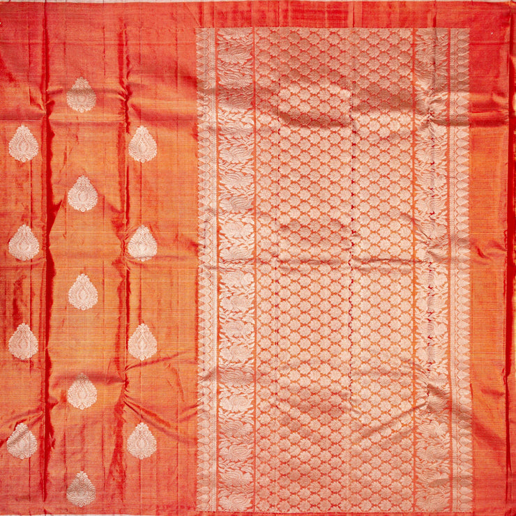 Kuberan Orange Kanchivaram Silk Saree
