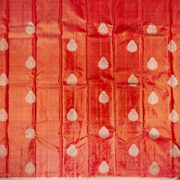 Kuberan Orange Kanchivaram Silk Saree