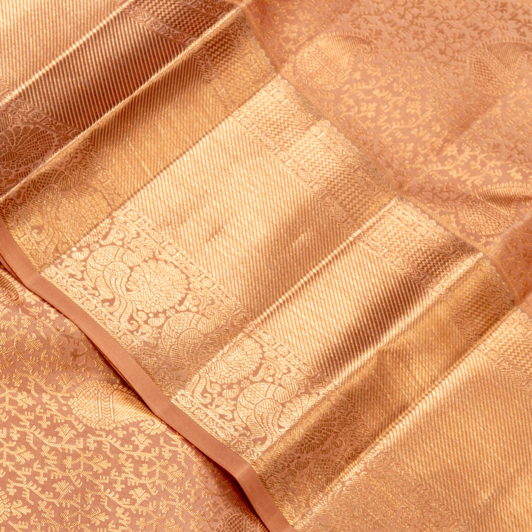 Kuberan Peach Kanchivaram Silk Saree