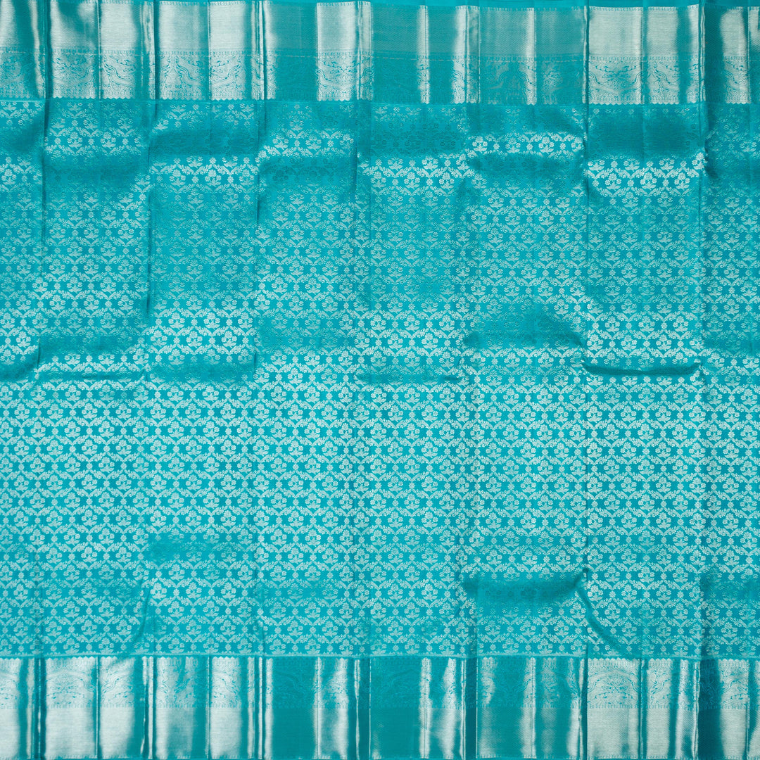 Kuberan Sky Blue Kanchivaram Silk Saree