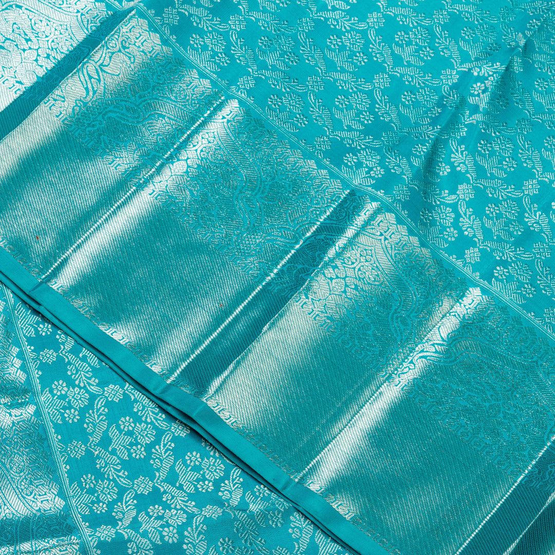 Kuberan Sky Blue Kanchivaram Silk Saree