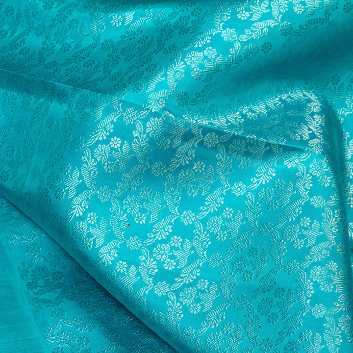 Kuberan Sky Blue Kanchivaram Silk Saree